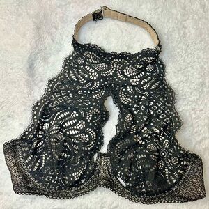 Victorias Secret Dream Angels Unlined Scallop Lace Bralette High Neck Bra 34D